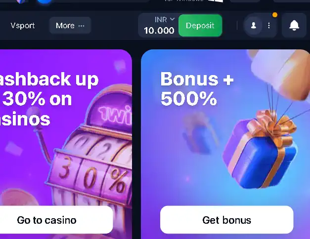 1win casino deposit