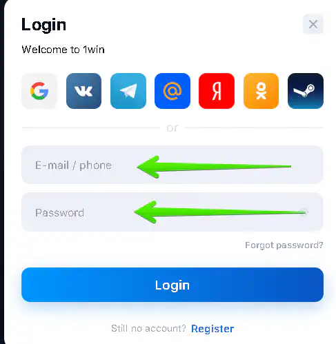 1win online login